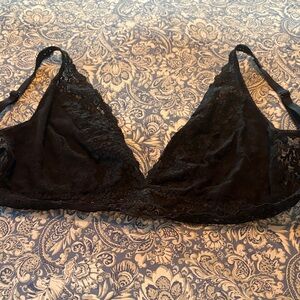 Soma Black Lace Plunge Bralette XXL